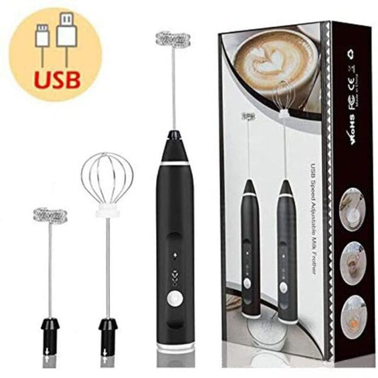 Squarlic USB Rechargeable Milk Frother & Handheld Whisk Set