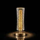 Modern LED Crystal Table Lamp, Cordless Gold Desk Lamp with Bubble Glass Cylinder, Romantic Ambient Nightlight for Bedroom, Living Room, Nightstand Decor